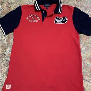 NEW! Red/blue polo
RALPH LAUREN POLO Patches stripes collard t-shirt